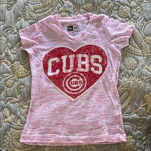 Cubs Kids Pink Heart T-Shirt